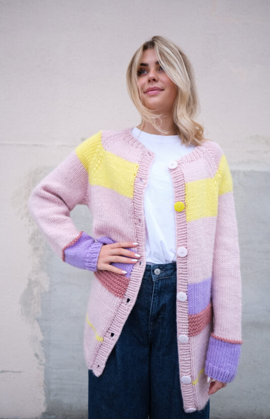 strikkejakke dame oppskrift jubeljakka parkenstrikk fargerik strikk dame striper