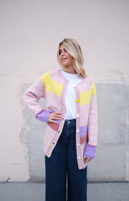 strikkejakke dame oppskrift jubeljakka parkenstrikk fargerik strikk dame striper