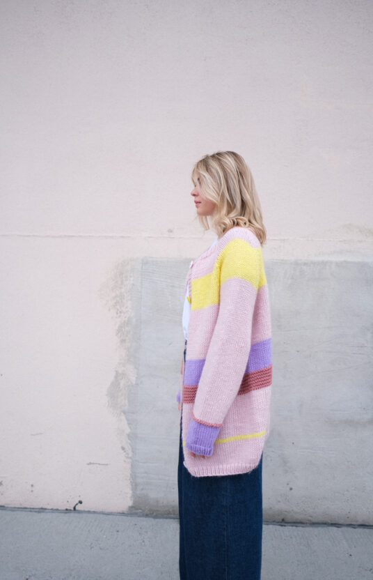 strikkejakke dame oppskrift jubeljakka parkenstrikk fargerik strikk dame striper