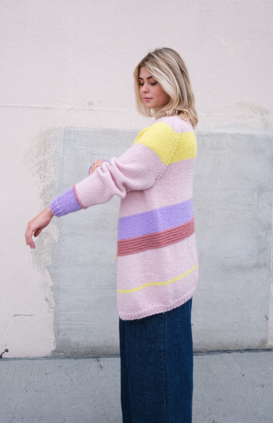 strikkejakke dame oppskrift jubeljakka parkenstrikk fargerik strikk dame striper