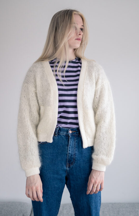 strikkejakke med lommer oppskrift