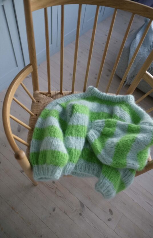 stripegenser chunky strikk fargerik fluffy blueberry sweater populær genser dame strikk