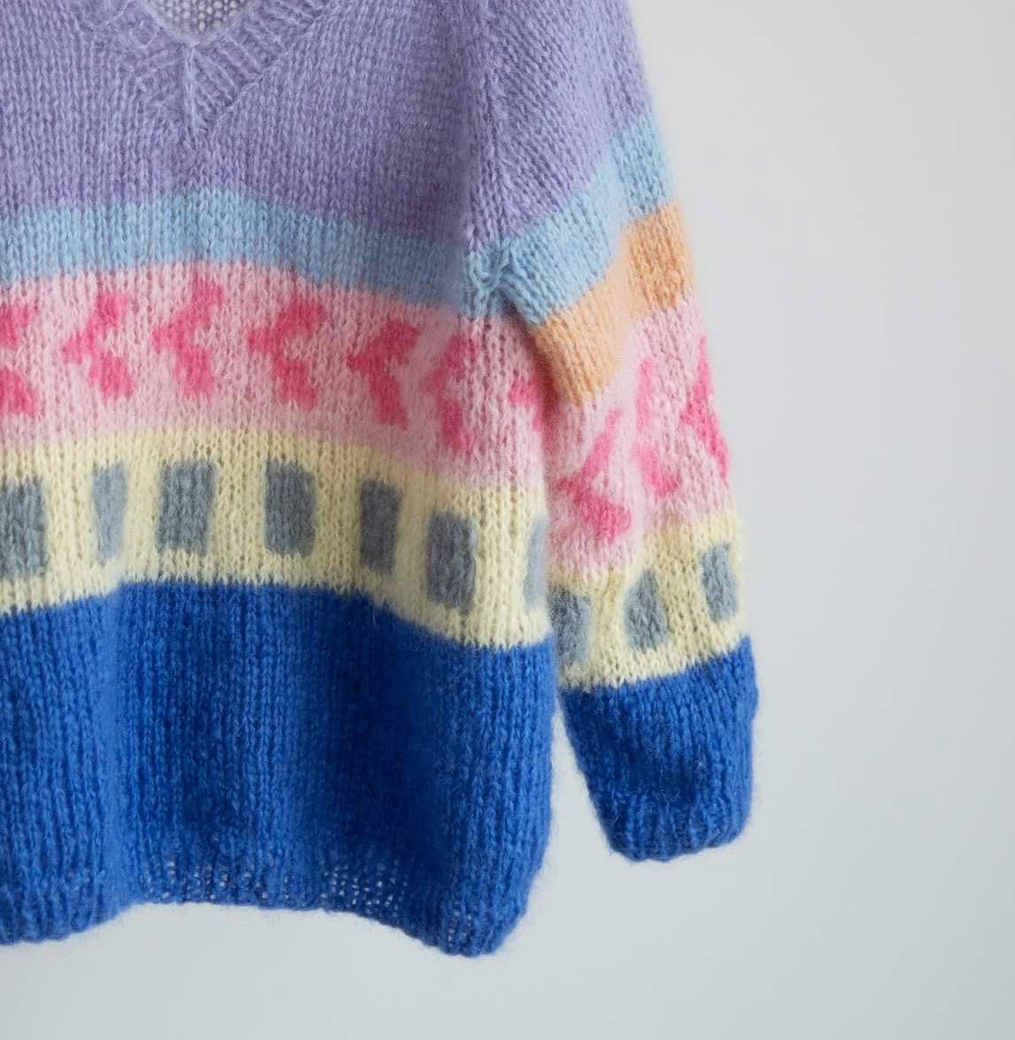  - Candyfloss 80s sweater | 80s knit | Knitting pattern - by HipKnitShop - 29/08/2020
