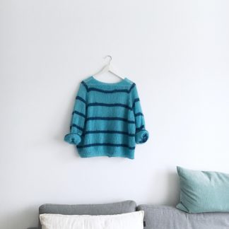 sweater with stripes pattern - Heysailor! | Striped mohair sweater knittingpattern - by HipKnitShop - 26/06/2018