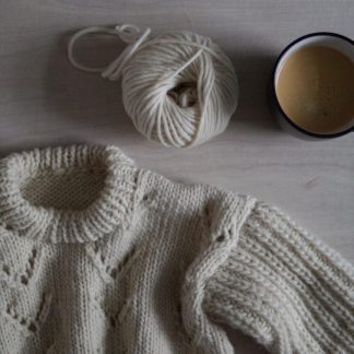 knitted sweater girls - Bloom Sweater | Knitting kit kids eyelet pattern - by HipKnitShop - 30/11/2018