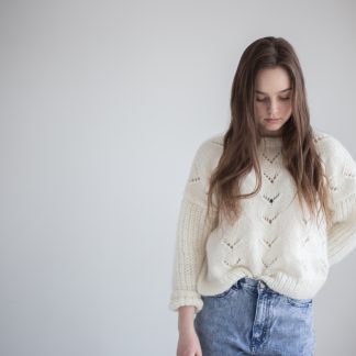 Bloom sweater knitting kit - Bloom Sweater | Eyelet pattern | Womens knitted sweater - by HipKnitShop - 03/04/2018