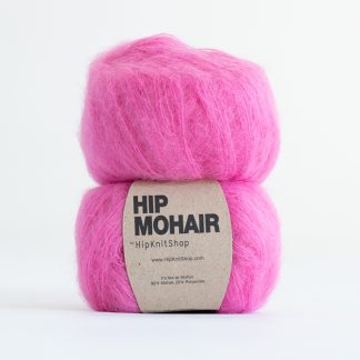 neon pink mohair - Elvira Sweater | Turtleneck sweater women knitting kit - by HipKnitShop - 03/09/2018