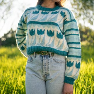  - Tulip sweater | 80s sweater knit | Knitting pattern - by HipKnitShop - 10/08/2020