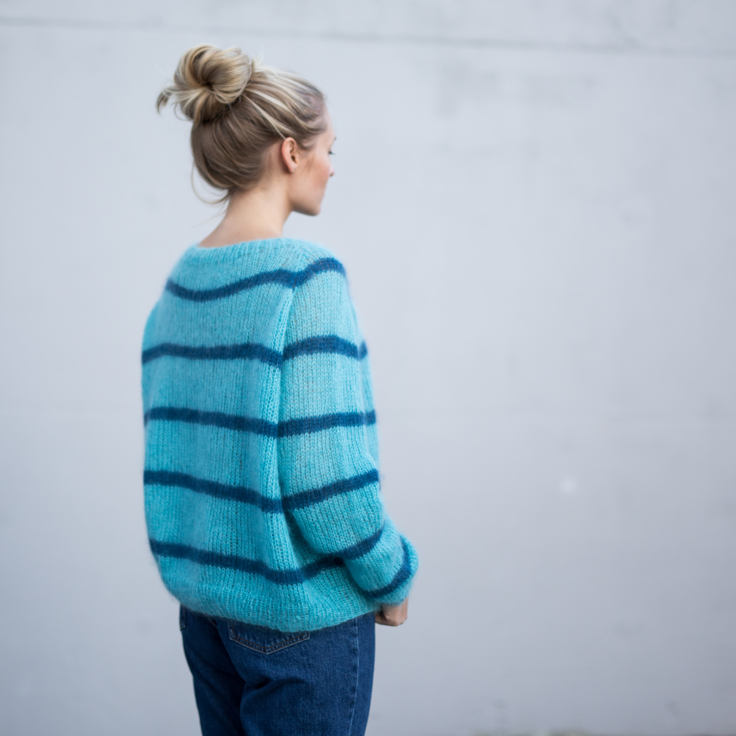 strikkeoppskrift genser dame striper - Heysailor! | Striped mohair sweater knittingpattern - by HipKnitShop - 26/06/2018