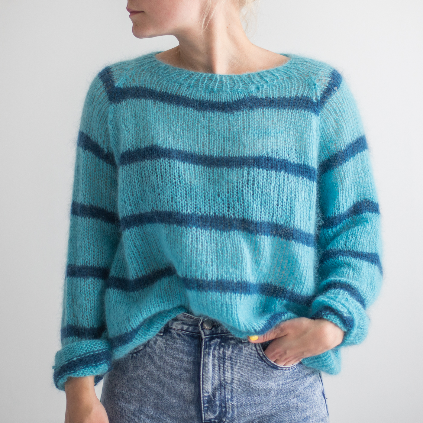 stripe jumper knitting pattern - Heysailor! | Striped mohair sweater knittingpattern - by HipKnitShop - 26/06/2018