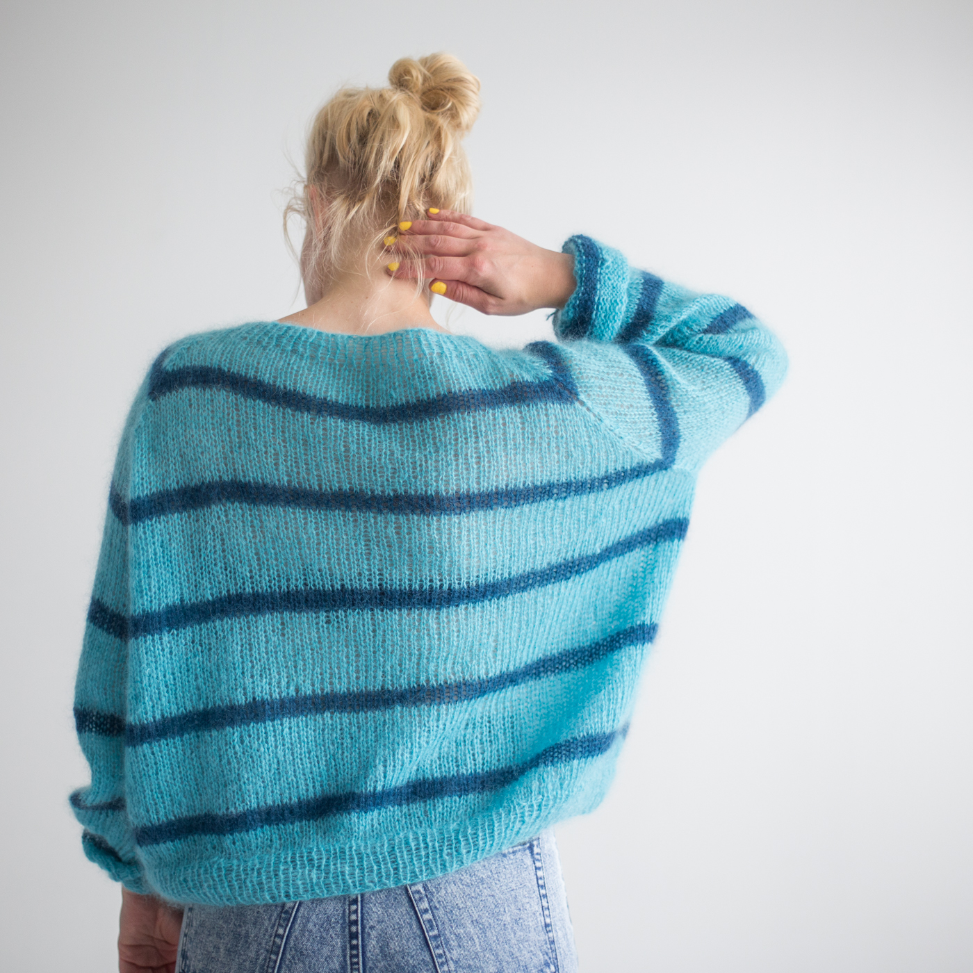 stripegenser dame strikkeoppskrift - Heysailor! | Striped mohair sweater knittingpattern - by HipKnitShop - 26/06/2018