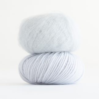 light grey mohair yarn - Marshmallow Beanie | Fluffy beanie knitting kit - by HipKnitShop - 31/08/2018