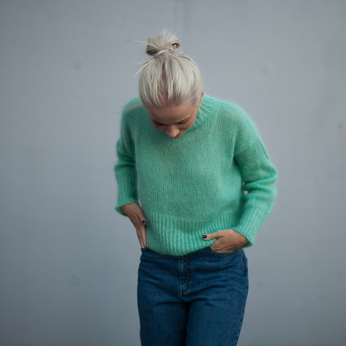 mohair yarn sorbet - Elvira Sweater | Turtleneck sweater women knitting kit - by HipKnitShop - 03/09/2018