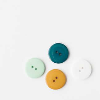 plast knapper rund strikk - Ochre yellow plastic button | Large | 28 mm | Round plastic button - 28/03/2018