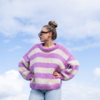  - Blueberry sweater | Fluffy stripe sweater | Knitting pattern - by HipKnitShop - 18/05/2021