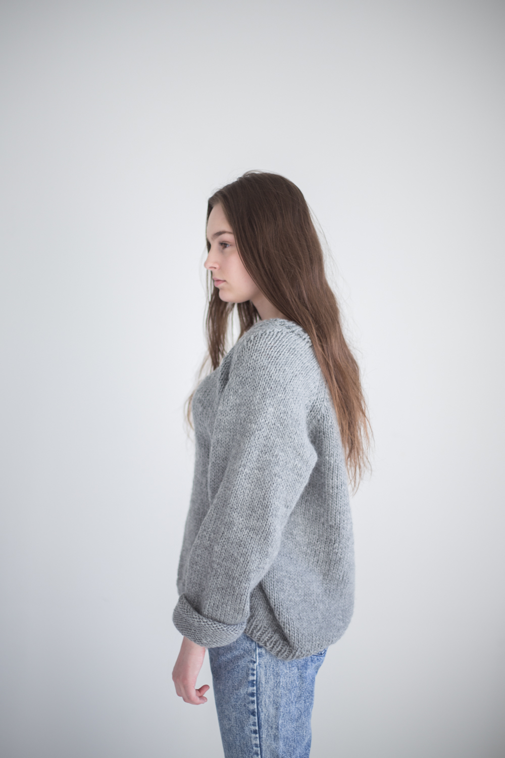 Lea sweater v-neck knitting pattern