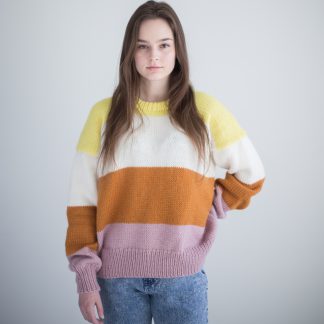 knitting pattern sweater with stripes