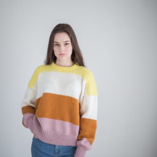 knitting kit womens striped sweater