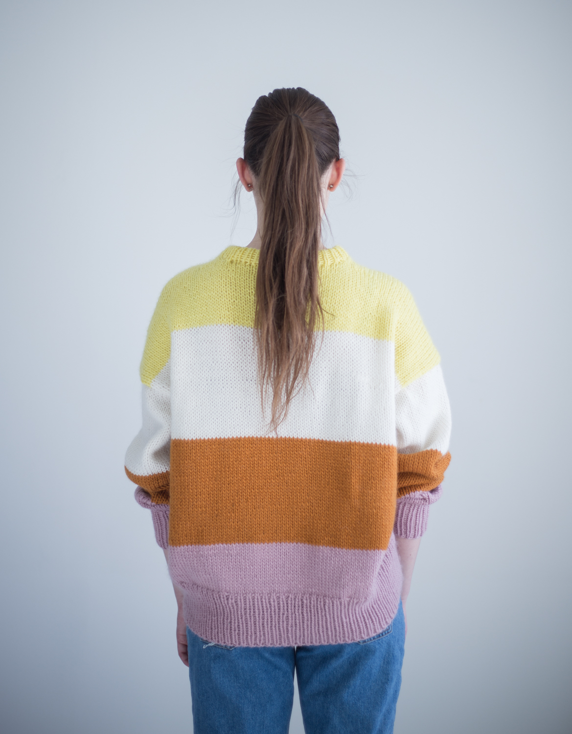 knitting pattern and yarn womens striped sweater