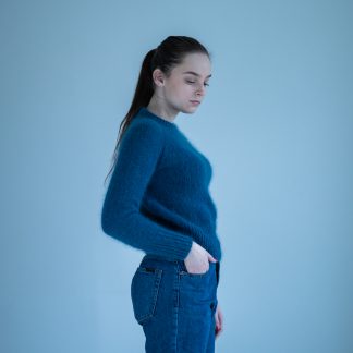 strikkegenser dame oppskrif - Eben Sweater | Basic sweater women knitting kit - by HipKnitShop - 29/06/2018