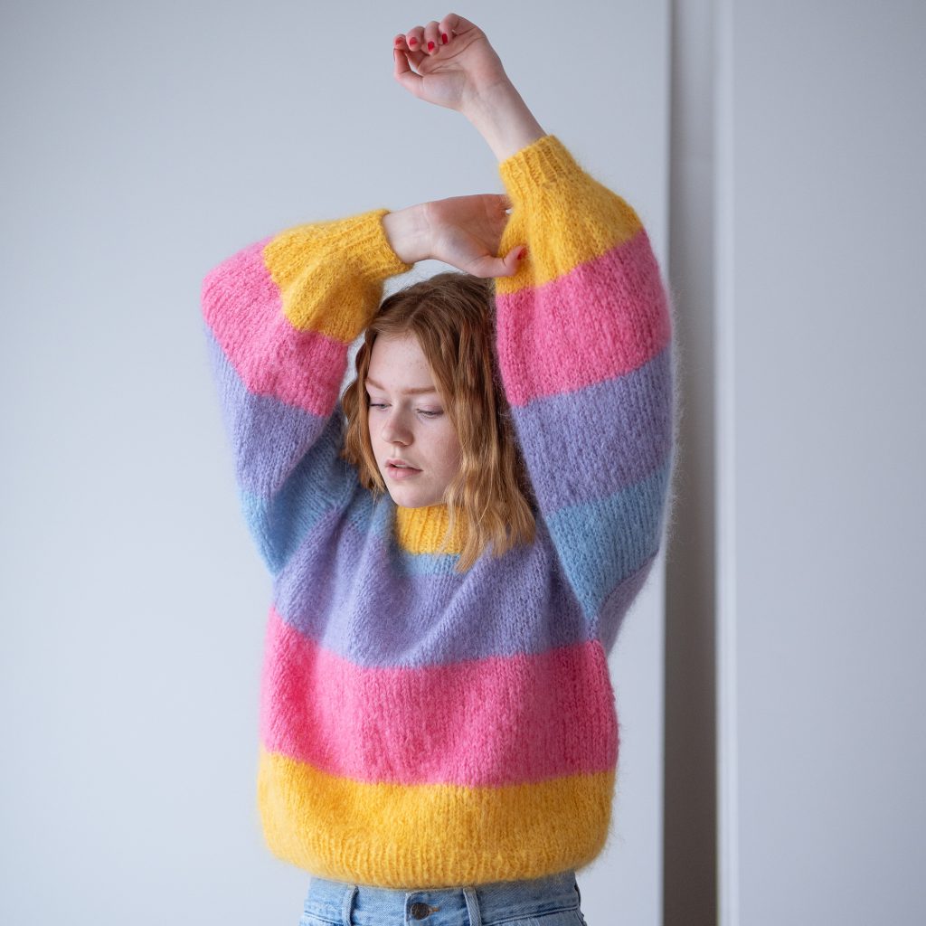 Chacha sweater | Fluffy mohair sweater | Knitting pattern- by HipKnitShop