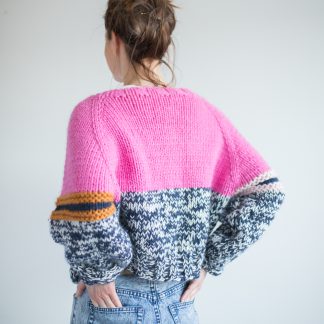 pattern pink cardigan sweater