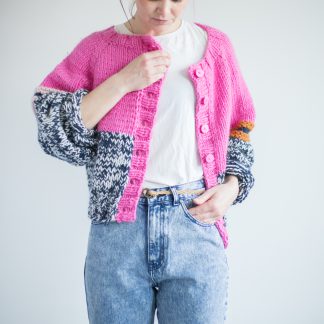 pink knitted cardigan pop jcket
