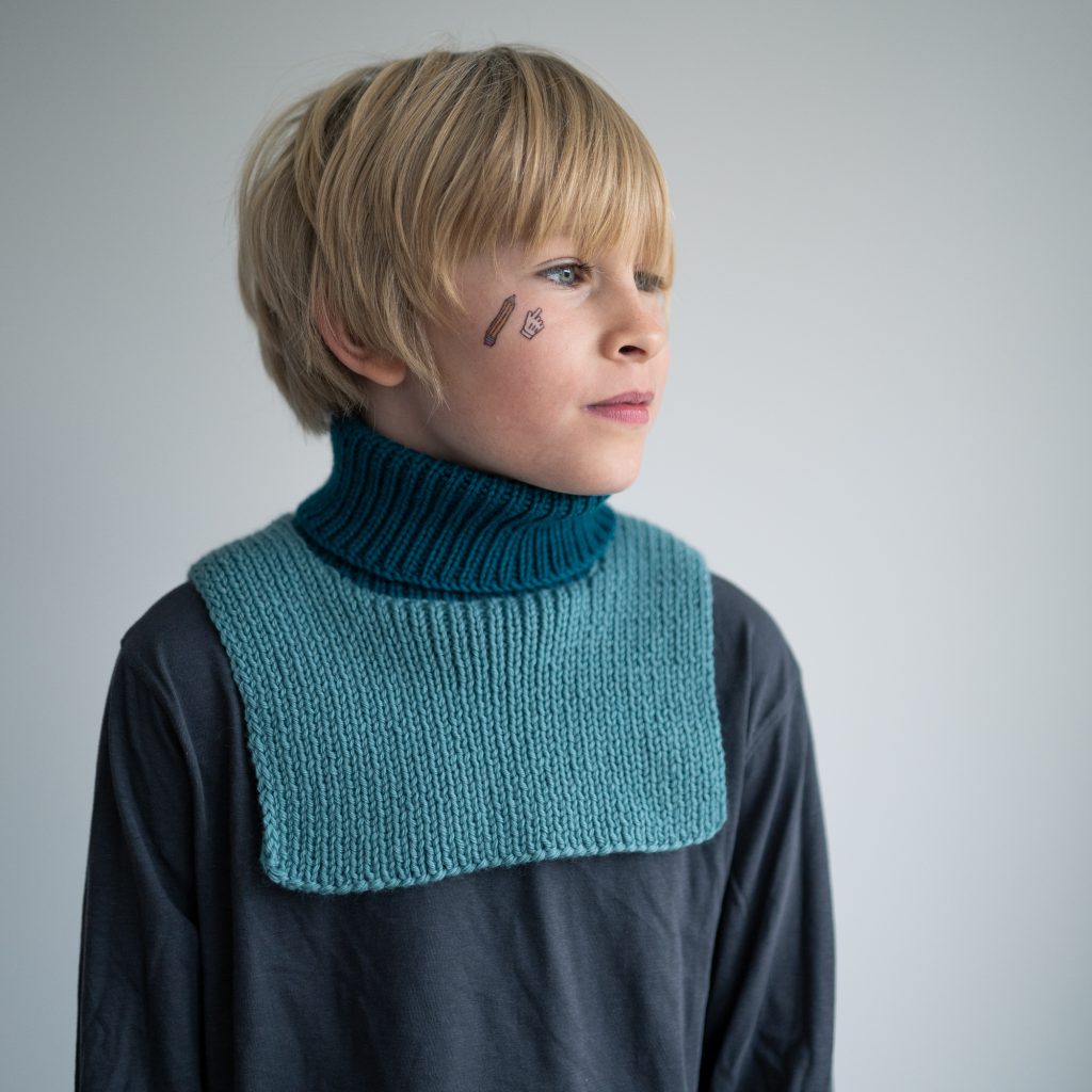 POP neck kids | Knitted neck warmer | Knitting kit merino - by HipKnitShop