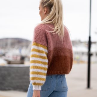 genser dame strikkeoppskrift - Paradise sweater knitting kit | Striped sweater women - by HipKnitShop - 10/05/2019