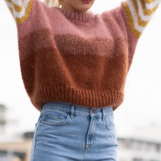 strikkeoppskrift genser lett - Paradise sweater knitting kit | Striped sweater women - by HipKnitShop - 10/05/2019