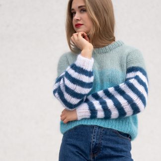 paradise sweater - Paradise sweater knitting kit | Striped sweater women - by HipKnitShop - 10/05/2019