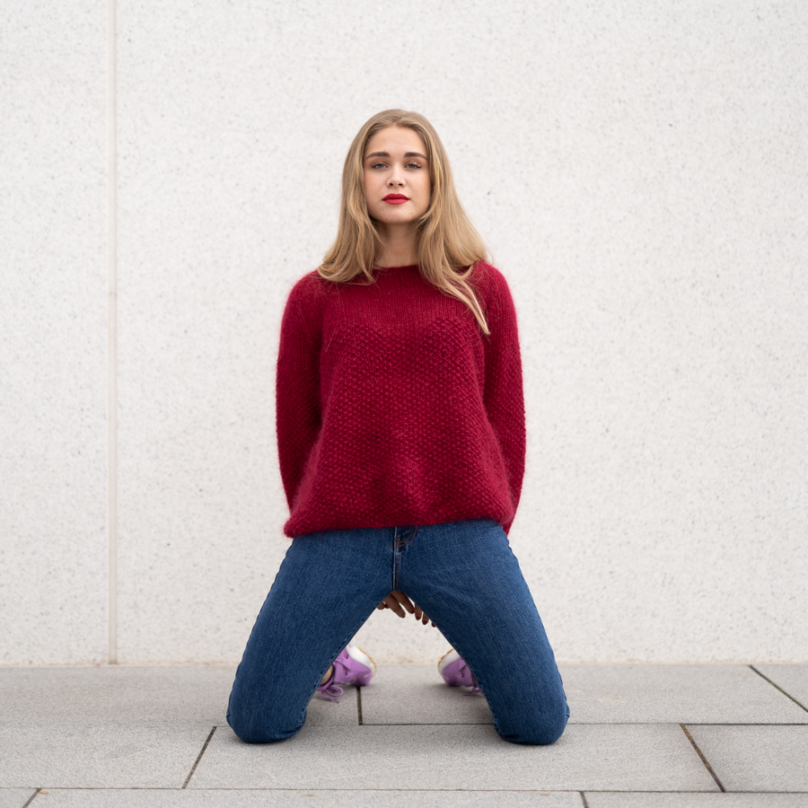 strikkegenser perlestrikk dame - Abba Sweater | Moss stitch sweater knitting kit- by HipKnitShop - 11/05/2019