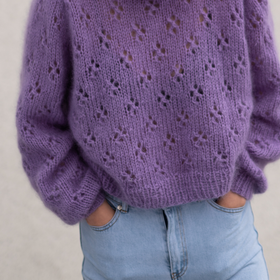 knitting pattern eyelet sweater