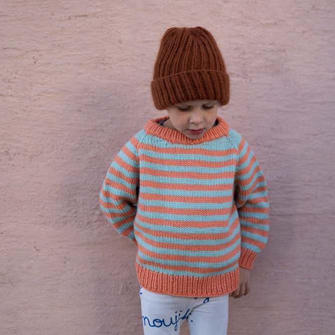 knittingpattern stripes kids - Striped sweater kids knitting pattern | Stripeday sweater - by HipKnitShop - 18/03/2019