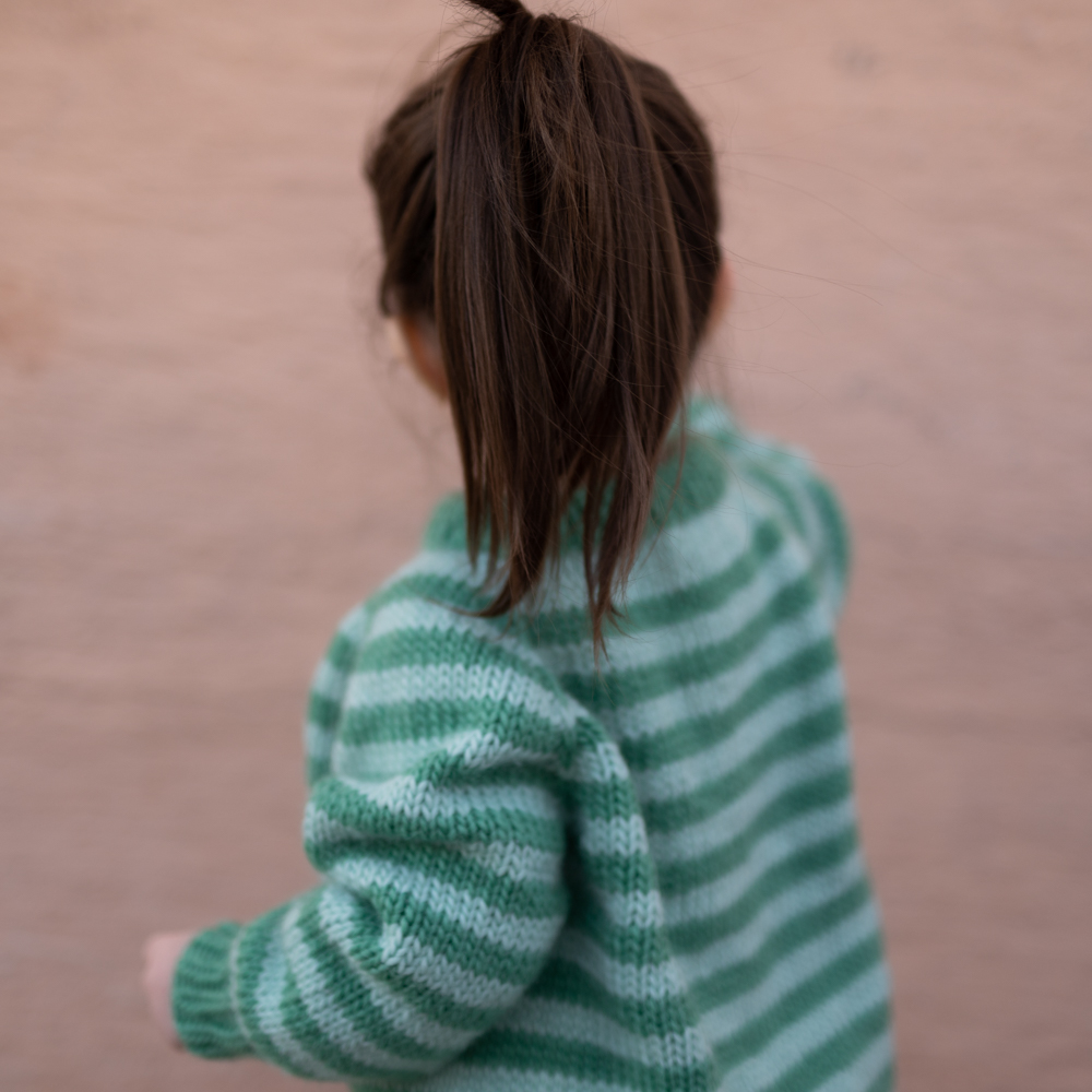  - Striped sweater kids knitting pattern | Stripeday sweater - by HipKnitShop - 18/03/2019