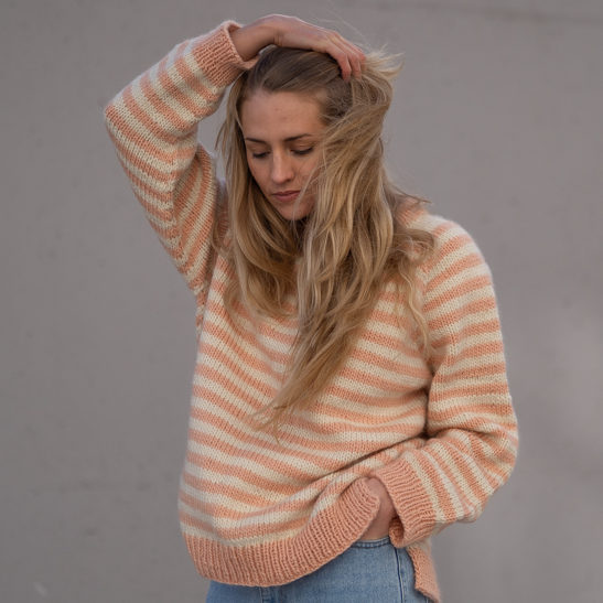 stripegenser dame oppskrift - Striped sweater women knitting pattern | Stripeday sweater - by HipKnitShop - 18/03/2019