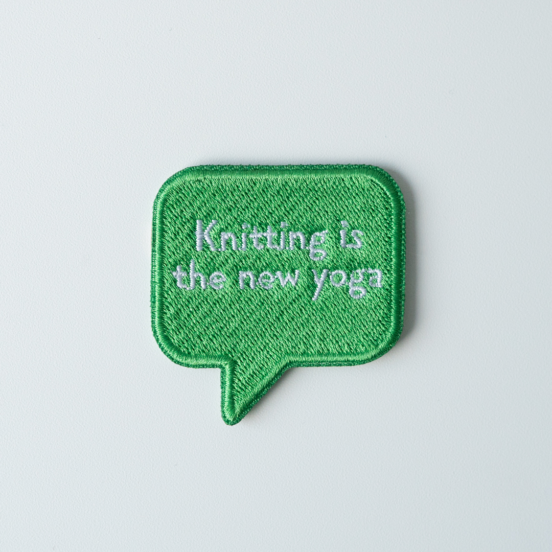  - Knitting is the new yoga | Embroidery patch green- by HipKnitShop - 08/02/2019