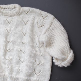 eyelet pattern, half fishermans rib - Bloom Sweater | Eyelet pattern | Womens knitted sweater - by HipKnitShop - 03/04/2018