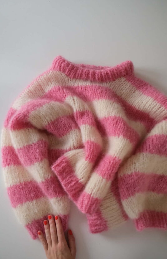 stripegenser chunky strikk fargerik fluffy blueberry sweater populær genser dame strikk