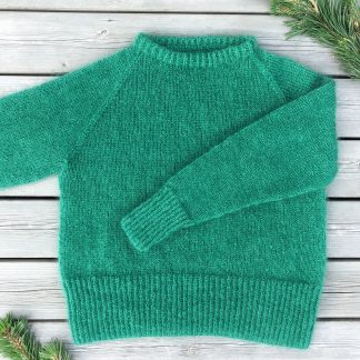 grønn genser dame - Eben Sweater | Basic sweater women knitting kit - by HipKnitShop - 29/06/2018