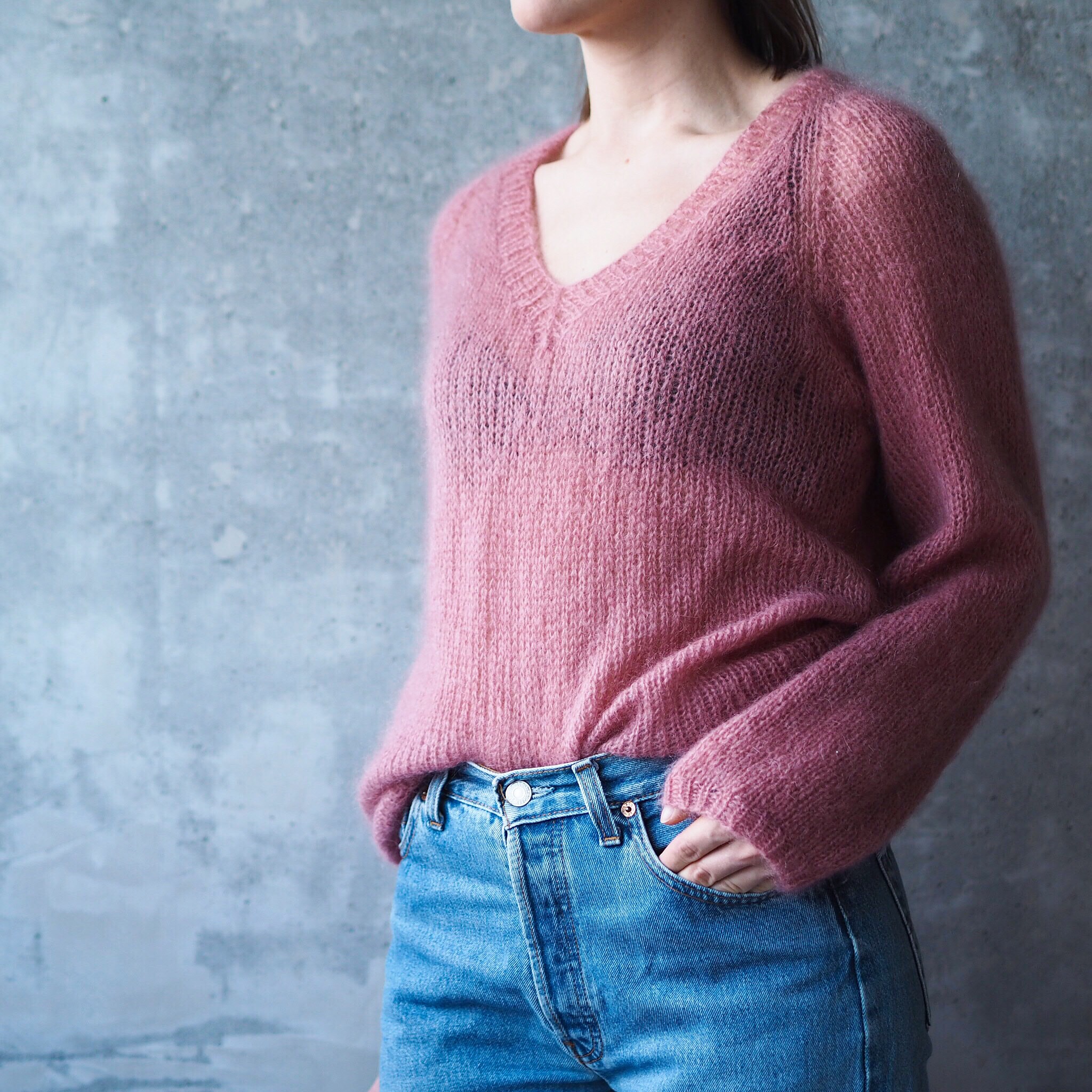 v neck sweater knitting pattern