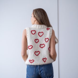  - Hearts Out vest | Slipover women | Knitting pattern- by HipKnitShop - 11/08/2021