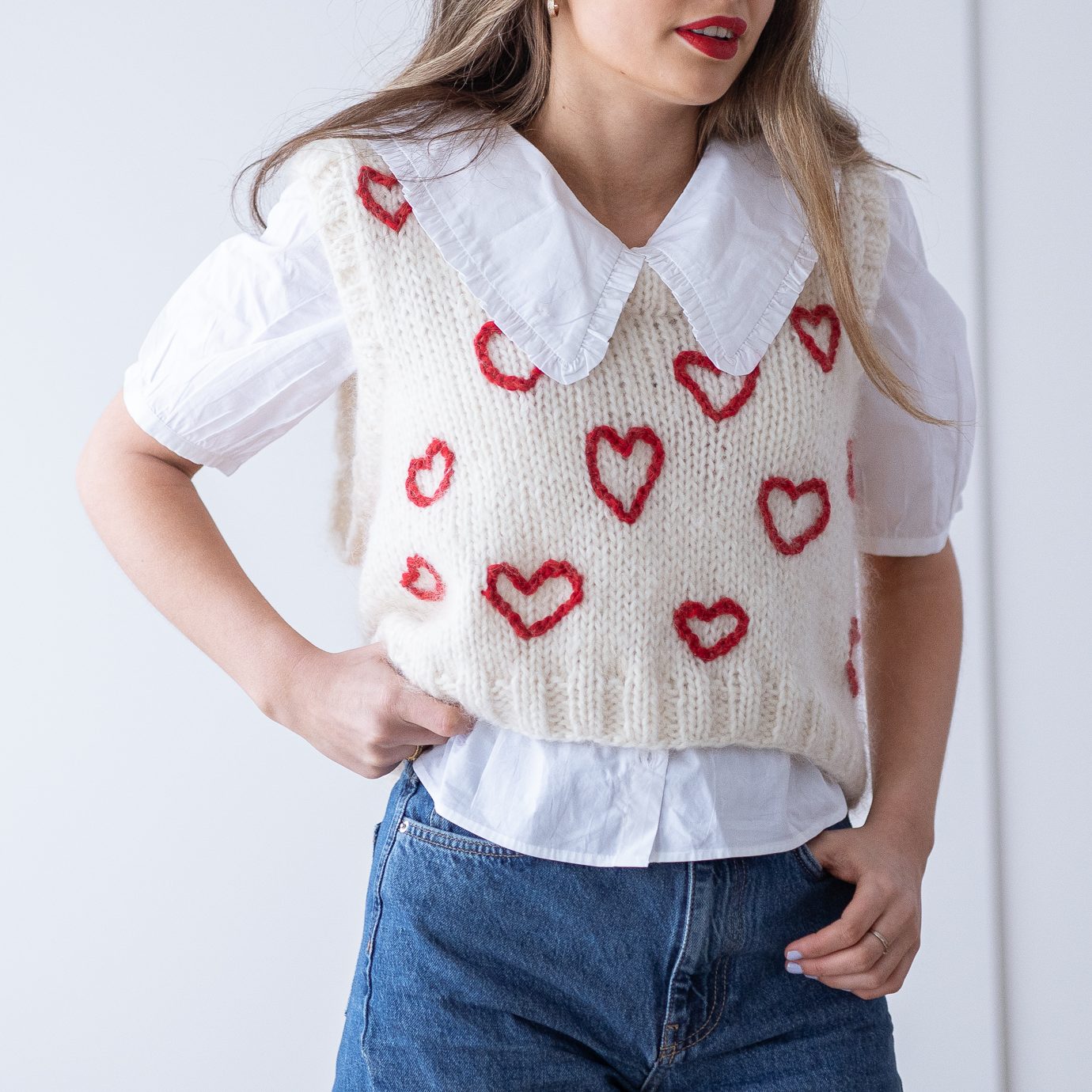  - Hearts Out vest | Slipover women | Knitting pattern- by HipKnitShop - 11/08/2021