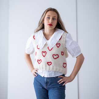  - Hearts Out vest | Slipover women | Knitting kit - by HipKnitShop - 10/08/2021