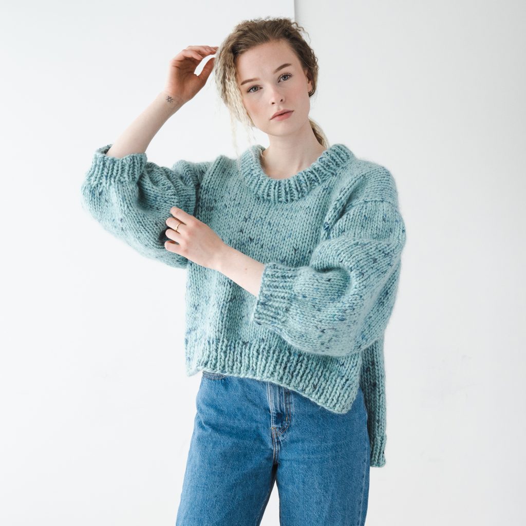 Salt sweater | Chunky sweater with split | Knitting pattern- by HipKnitShop