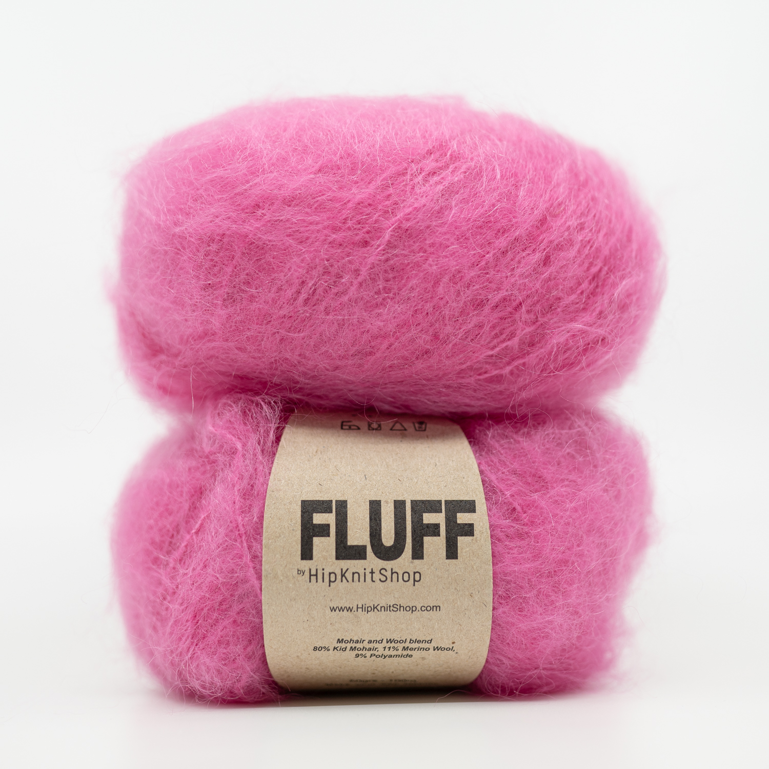  - Bubblegum | Knall rosa mohair yarn | Fluff - by HipKnitShop - 03/01/2023