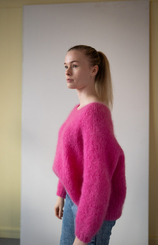 strikkegenser mohair oppskrift