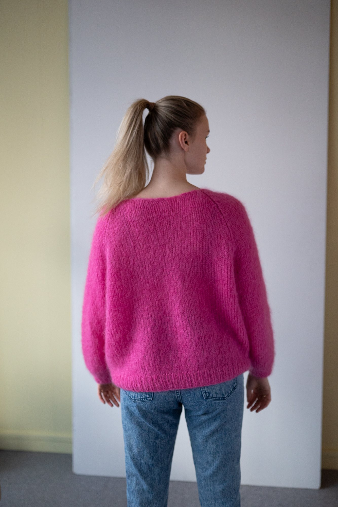 mohair genser v hals strikkeoppskrift american dreams nettbutikk mohair garn