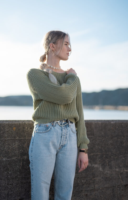 sommertstrikk genser dame patentstrikket genser