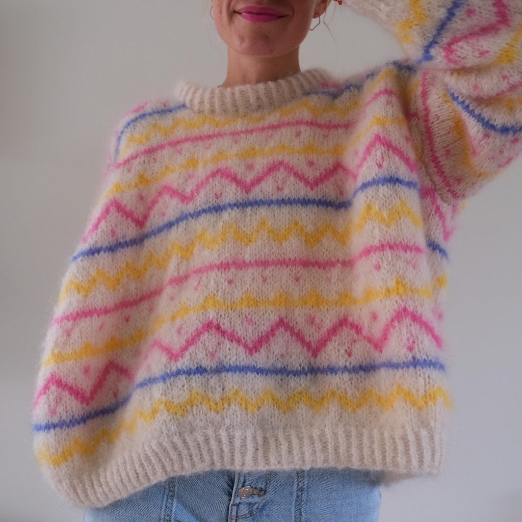 Tivoli sweater | 80s sweater woman | Knitting pattern - by HipKnitShop